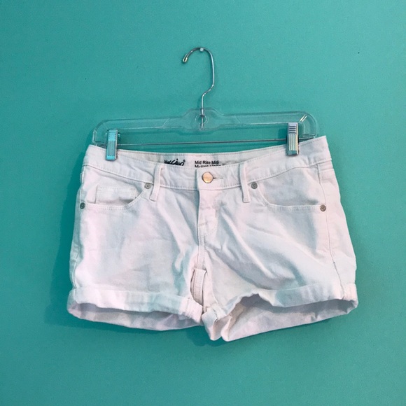 White, mid rise, Jean shorts - Picture 1 of 2
